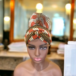 Bonnet turban coton wax